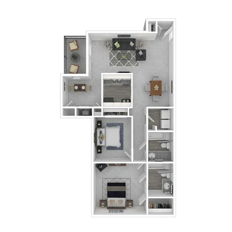 2 bed 2 bath A at Halsey Flats, Louisville